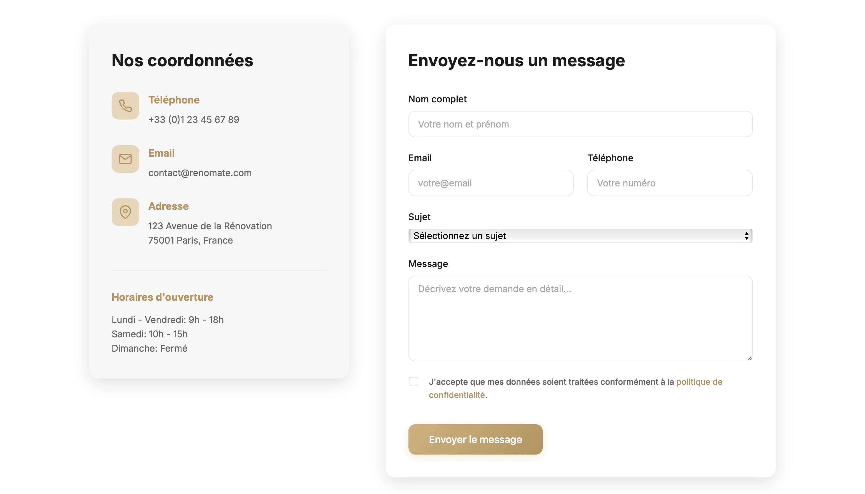 Renomate - Exemple de design